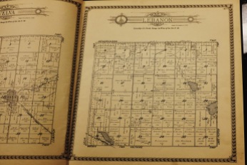 1929 map showing the different land plots and the name of their owners in Lebanon Township.